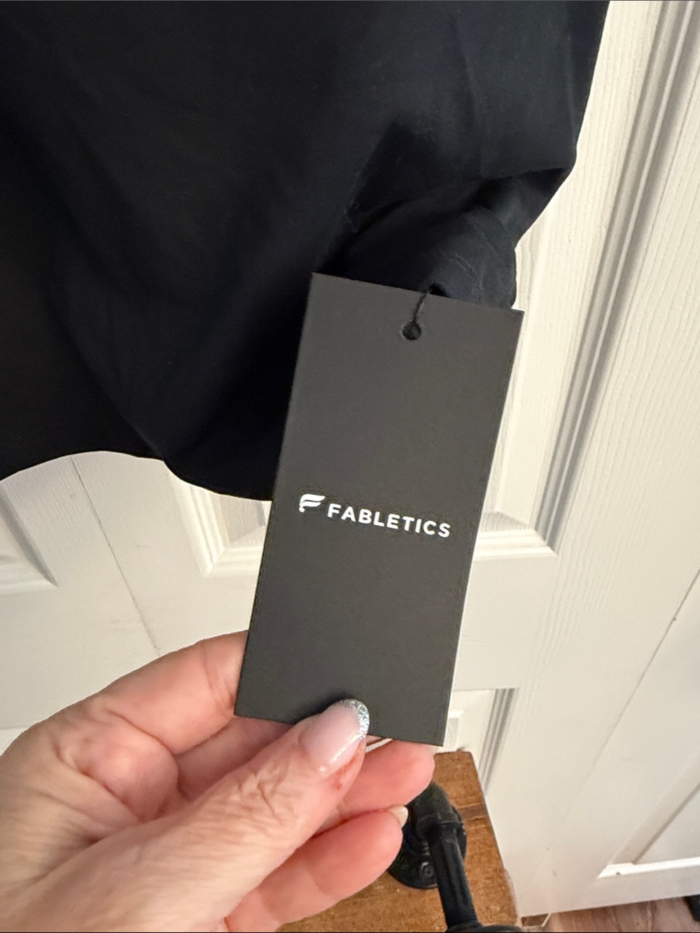 Fabletics Black Scoop Neck Active Top with built in bra - Picture 2 of 4